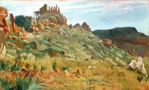 Temple of Juno Lacina, Agrigento, Sicily by George 9th Earl of Carlisle Howard