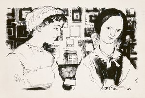Jane Austen (1775-1817) and Charlotte Bronte (1816-55) - an imaginary encounter by George Adamson