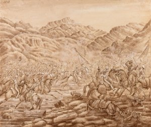 Charge of the Cavalry of the rear Guard at the Battle of Tezeen