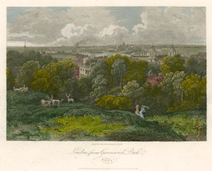 London from Greenwich Park, Kent by George Arnald
