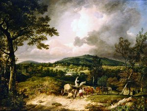 The Wood Gatherers with a View of Siddon Hill, Highclere Park in the Distance