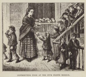 Distributing Food at the Five Points Mission by George Augustus Sala