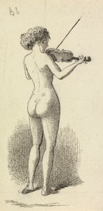 Nude Woman Playing the Violin by George Augustus Sala