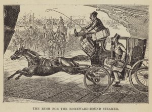 The Rush for the Homeward-Bound Steamer by George Augustus Sala