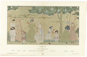 Gazette du Bon Ton, Summer 1915 - No. 8-9, Pl. 3: Vichy (II) / or / The Puppet Show