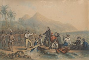 The Reception of the Rev. J. Williams at Tanna in the South Seas, the Day before He Was Massacred by George Baxter