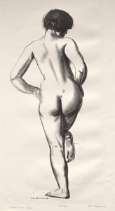 Nude Study, Girl Standing on One Foot by George Bellows