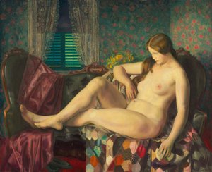 Nude with Hexagonal Quilt