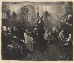 Prayer Meeting, First Stone by George Bellows