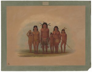A Connibo Indian Family by George Catlin