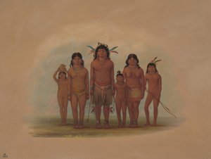 A Connibo Indian Family by George Catlin