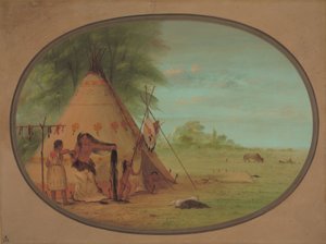 A Crow Chief at His Toilette by George Catlin