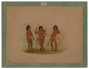 A Puelchee Chief and Two Young Warriors by George Catlin