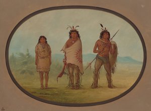 A Yuma Chief, His Daughter, and a Warrior, 1855-1869 by George Catlin