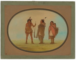 Arapaho Chief, His Wife, and a Warrior by George Catlin