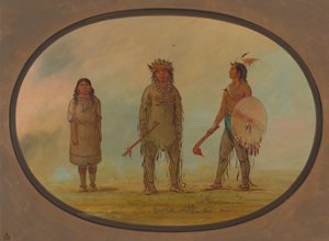 Athapasca Chief, His Wife, and a Warrior by George Catlin