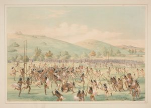 Ball Play, Plate 23 from the North American Indian Portfolio by George Catlin