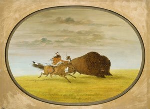 Buffalo Chase by George Catlin