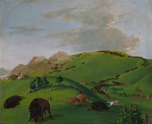 Buffalo Chase, Mouth of the Yellowstone by George Catlin