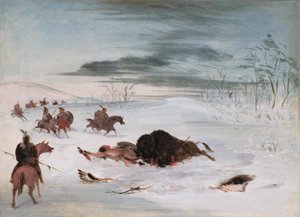 Dying Buffalo Bull in a Snowdrift by George Catlin
