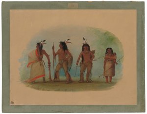 Four Apache Indians by George Catlin