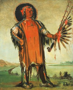 Ha-na-tá-nu-maúk, Wolf Chief, Head Chief of the Tribe by George Catlin