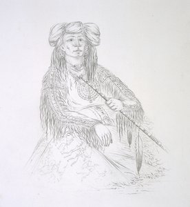 Ha-wan-je-tah (The One Horn) by George Catlin