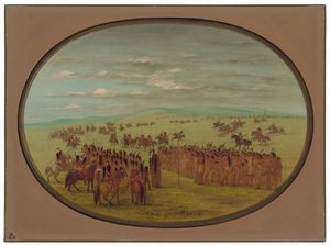 Horse Racing - Minatarrees by George Catlin