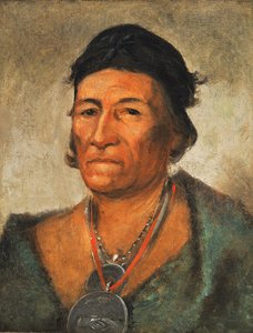 Ko-Man-i-Kin, Big Wave, an Old and Distinguished Chief by George Catlin