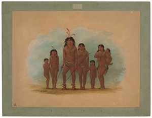 Lengua Chief, His Two Wives, and Four Children by George Catlin