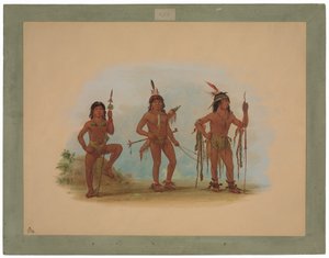 Lengua Medicine Man with Two Warriors by George Catlin