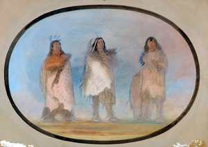 Little Bear, Steep Wind, The Dog, Three Distinguished Warriors of the Sioux Tribe by George Catlin