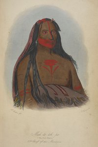 Mah-to-toh-pa (The Four Bears) 2nd Chief of the Mandans by George Catlin