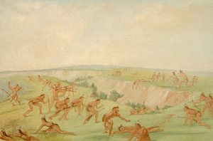 Mandan Attacking a Party of Arikara by George Catlin