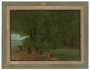 Mauhees Encampment by George Catlin