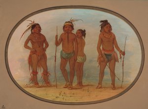 Members of the Botocudo Tribe by George Catlin