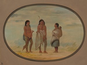 Nayas Indian Chief, His Wife, and a Warrior by George Catlin