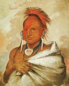 O-rón-gás-see, Bear-catcher, a Celebrated Warrior, 1832 by George Catlin