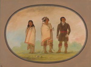 Oneida Chief, His Sister, and a Missionary, 18611869 by George Catlin