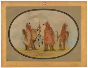 Osage Chief with Two Warriors by George Catlin