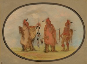 Osage Chief with Two Warriors by George Catlin