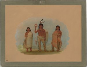 Ottawa Chief, His Wife, and a Warrior by George Catlin