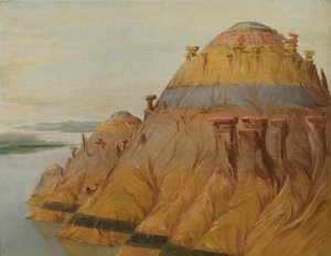 Picturesque Clay Bluff, 1700 Miles Above St. Louis by George Catlin