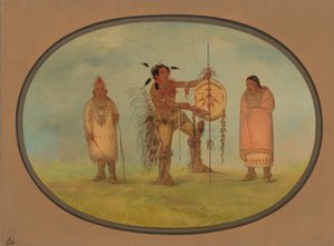 Saukie Warrior, His Wife, and a Boy by George Catlin