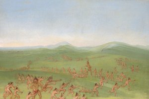 Sham Fight, Mandan Boys by George Catlin