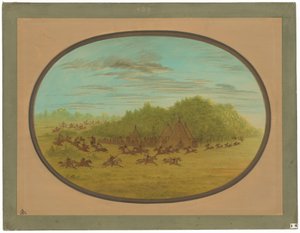 Sham Fight of the Comanches by George Catlin