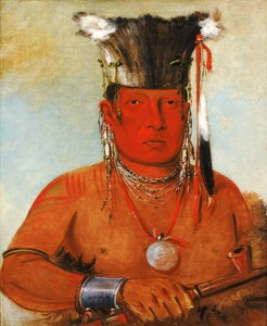 Sháw-da-mon-née, There He Goes, a Brave, 1832 by George Catlin