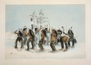The Snow Shoe Dance by George Catlin