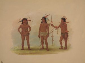 Three Omagua Men, 1854-1869 by George Catlin