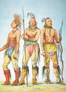 Three Osage Braves by George Catlin